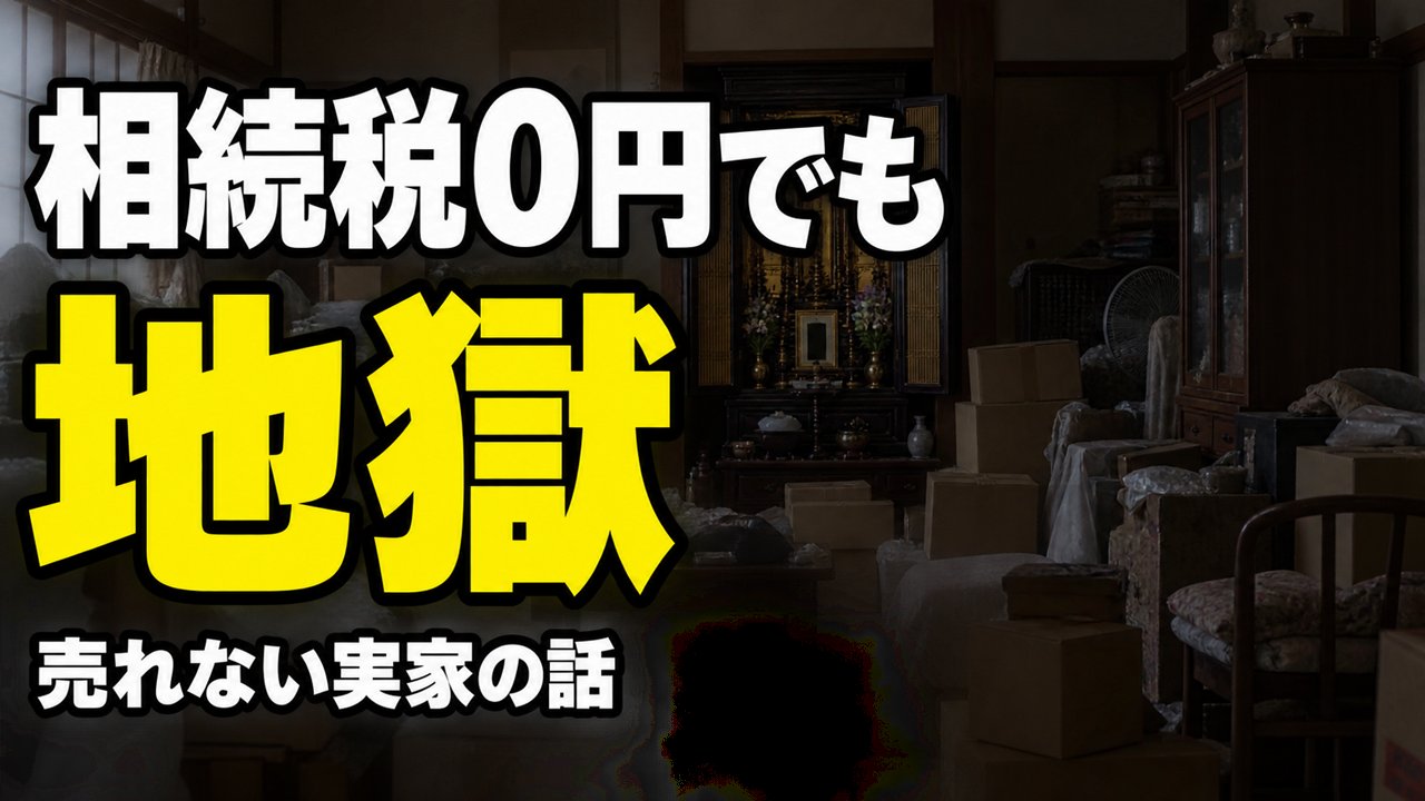 サムネ案2：荷物だらけの居間：相続税0円でも地獄